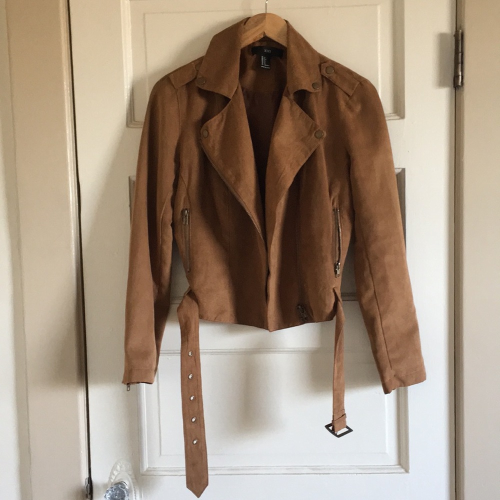 Faux Suede brown biker jacket